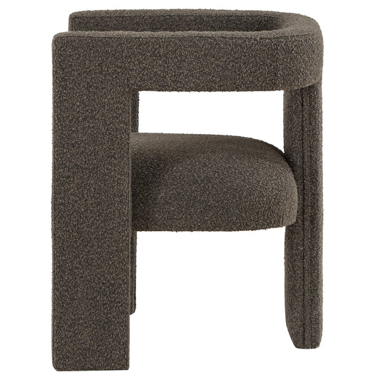 Petra Boucle Upholstered Accent Side Chair - Brown