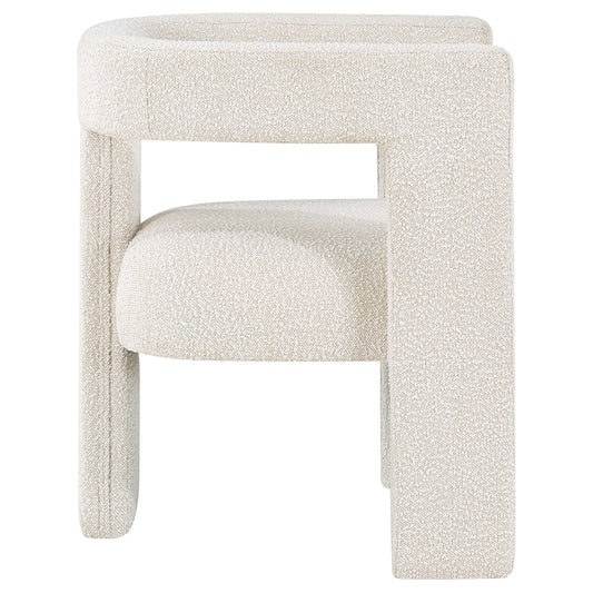 Petra Boucle Upholstered Accent Side Chair - White