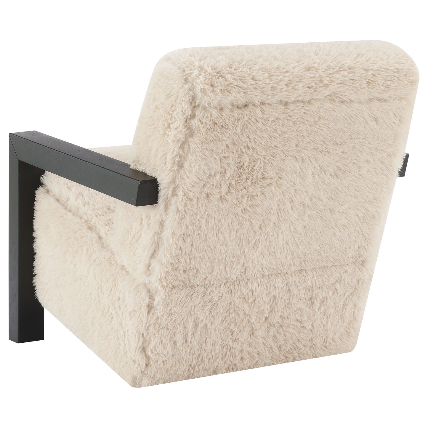 Fitzroy Faux Fur Upholstered Arm Chair - Latte