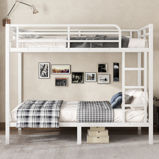 Metal Full over Full Bunk Bed for Teens and Adults - Off White - detail view 2
