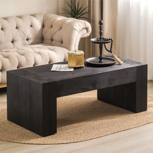 Arden Modern Farmhouse Wood Coffee Table - Black