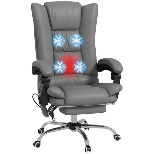 Gisela Vibration Massage Office Chair with Heat, Footrest, Gray