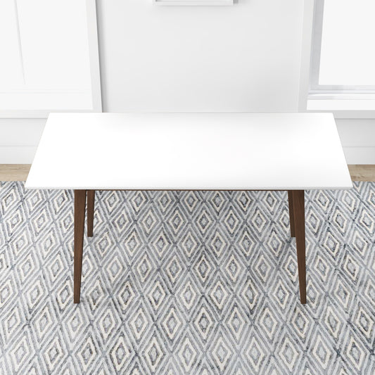 Mary Modern Style Solid Wood Rectangular Dining Kitchen Table White Finish - detail view 2