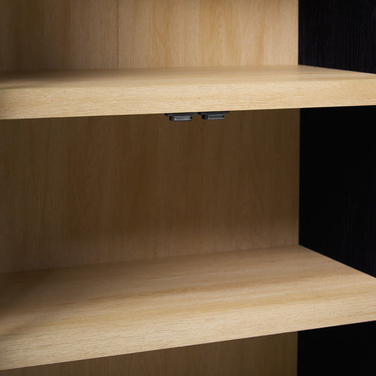 Arlen Modern 5 Shelf Arched Tall Bookcase with Glass Doors - Black