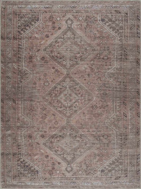 Barny Brown Flat Pile Washable Rug