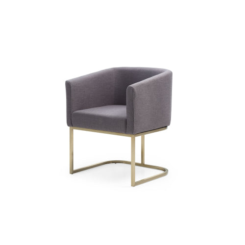 Modrest Yukon Modern Grey Fabric & Antique Brass Dining Chair