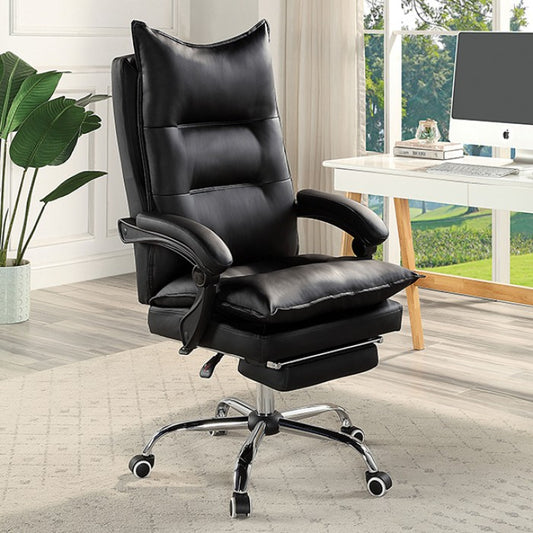 FOA Perce Contemporary Faux Leather Office Chair - Black