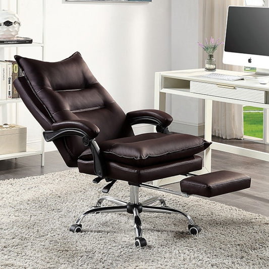 FOA Perce Contemporary Faux Leather Office Chair - Brown