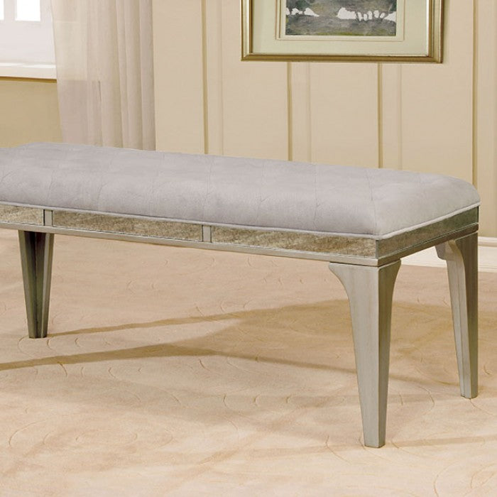 FOA Diocles Transitional Velvet Fabric Dining Bench