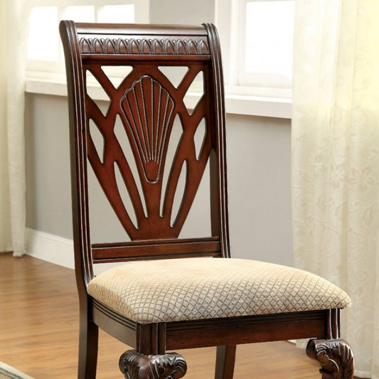 FOA Petersburg Traditional Intricate Carved Details Dining Side Chair Set of 2