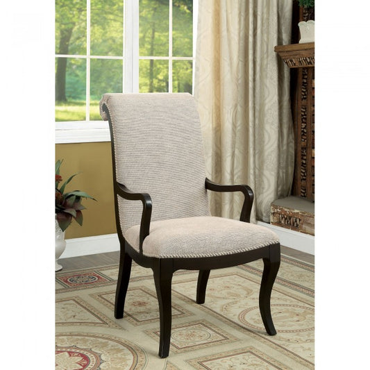 FOA Ornette Transitional Nailhead Trim Dining Arm Chair - Set of 2