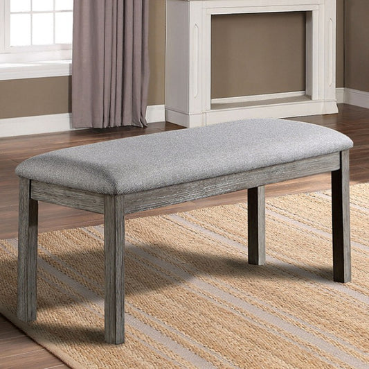 FOA Laquila Rustic Style Dining Bench - Gray