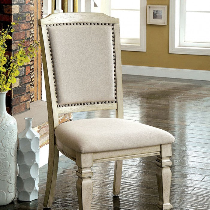 FOA Holcroft Transitional Nailhead Trim Dining Arm Chair - Set of 2