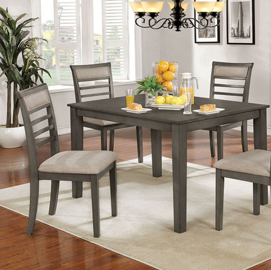 FOA Taylah 5-Piece Transitional Wooden Table Top Dining Set