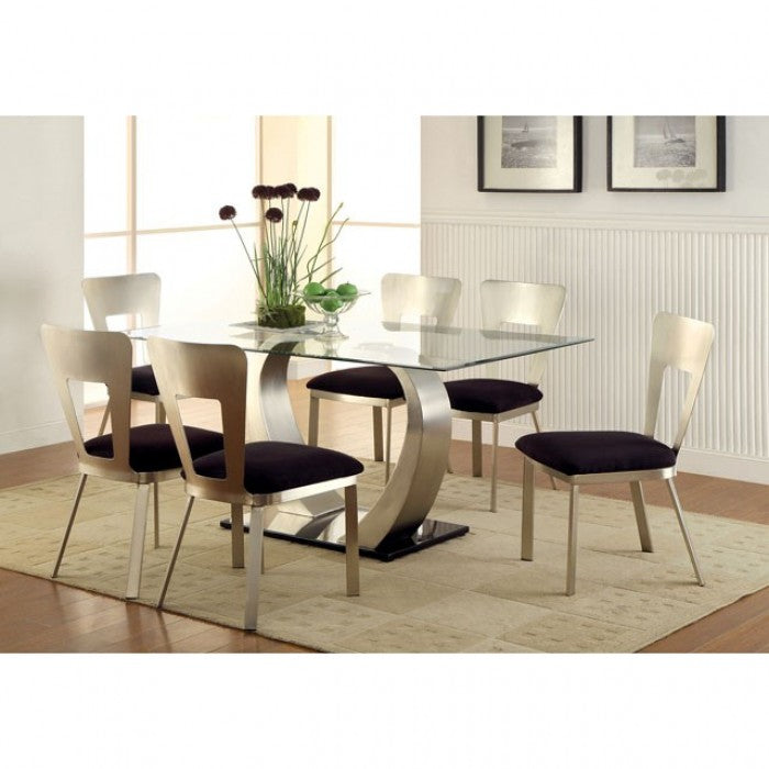 FOA Nova Contemporary Silver Dining Side Chair - Set of 2