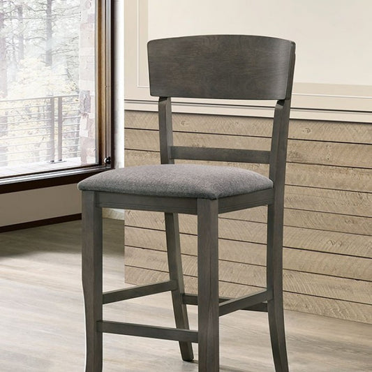 FOA Stacey Transitional Gray Counter Height Dining Chair - Set of 2