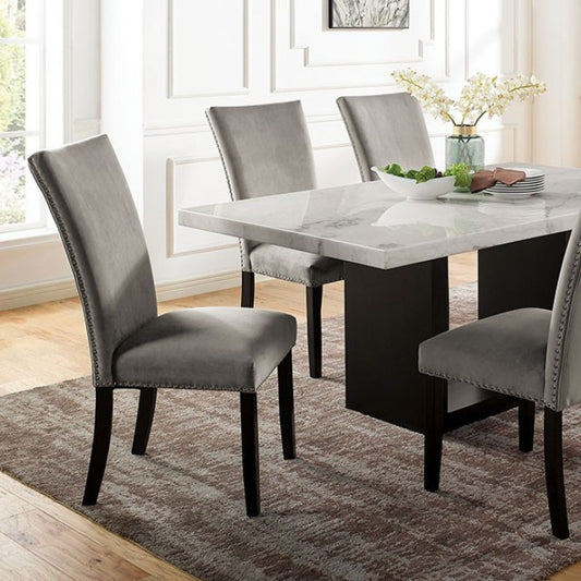 FOA Kian Transitional Padded Seat Set of 2 Dining Side Chair - Gray