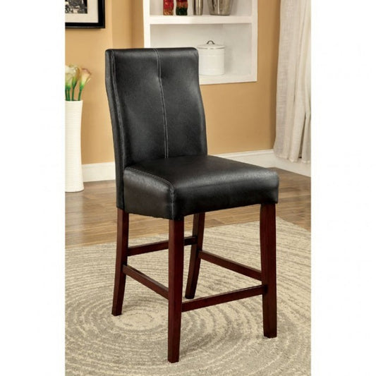 FOA Bonneville Transitional Brown Cherry Counter Height Dining Chair - Set of 2