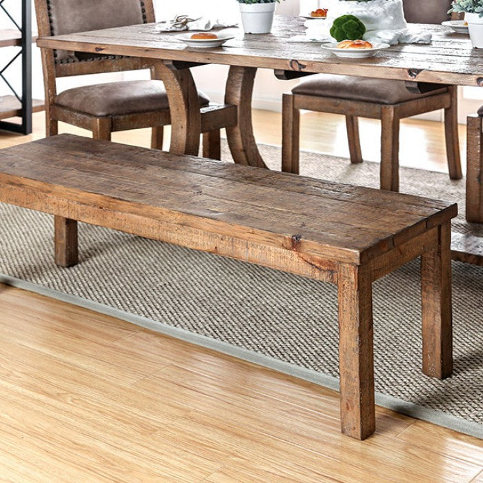 FOA Giana Rustic Plank Design Dining Bench