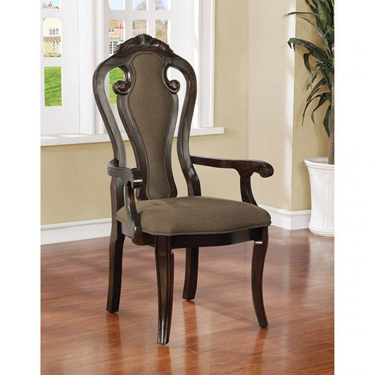 FOA Rosalina Transitional Fiddle Back Design Set of 2 Dining Arm Chair