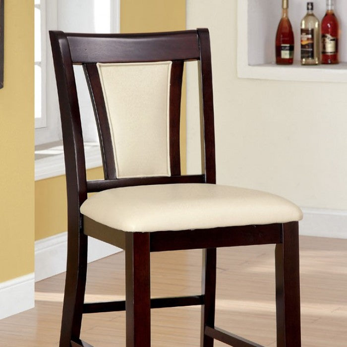 FOA Brent Transitional Set of 2 Counter Height Chair - Ivory