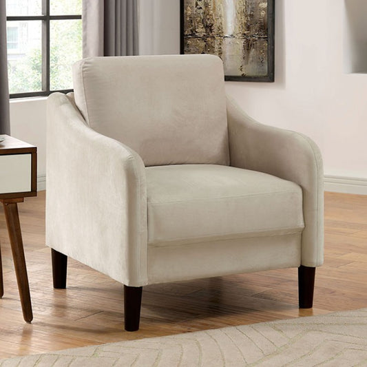 FOA Kassel Contemporary Loose Pillow Back Arm Chair - Beige