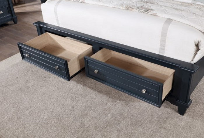 Manzanillo Transitional King Bed - Slate Blue