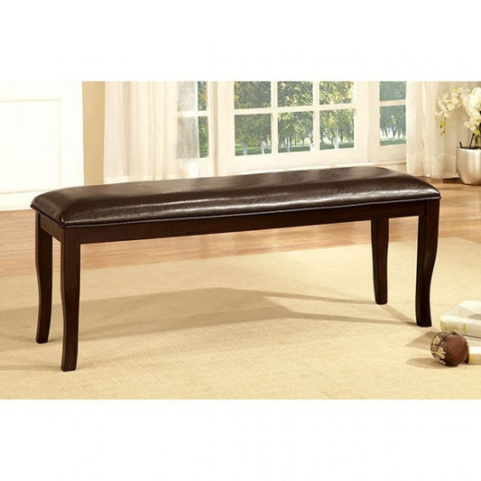 FOA Woodside Transitional Faux Leather Dining Bench - Dark Cherry