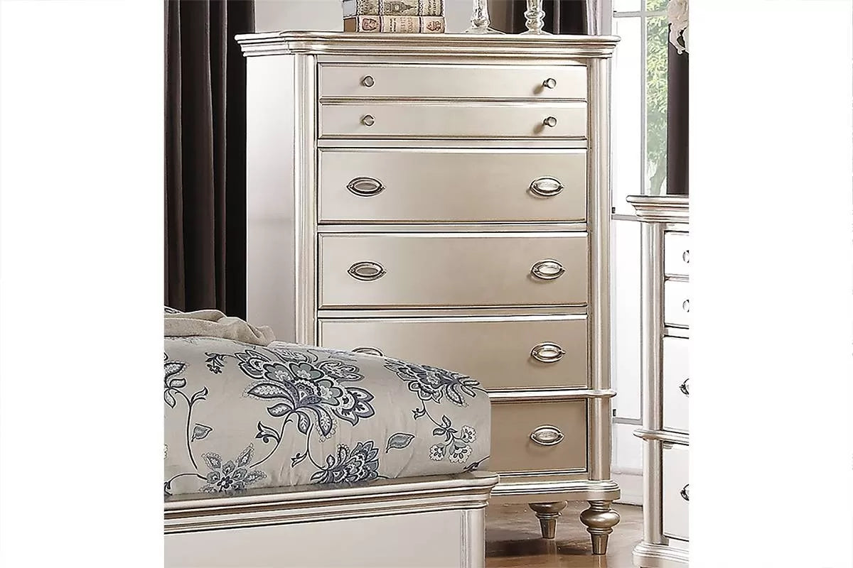 Glamour Heights King Bedroom Collection – Silver Finish