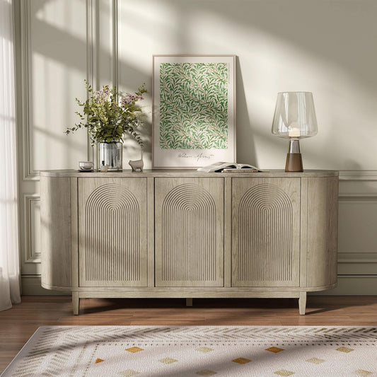 Sterling West Modern Farmhouse Dining Server in White Oak