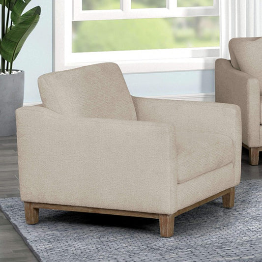 FOA Halden Contemporary Feather Blend Accent Chair - Oatmeal
