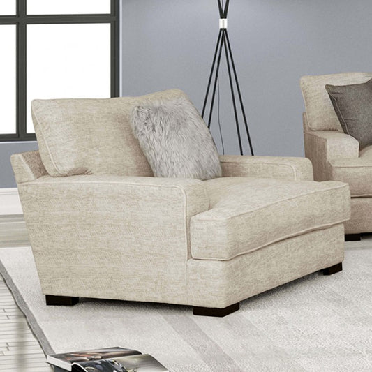 FOA Ardenfold Contemporary Fabric Blend Accent Chair - Beige