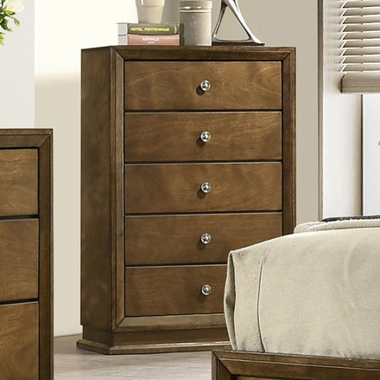 Kirkham Transitional Wooden Bedroom Chest, Walnut