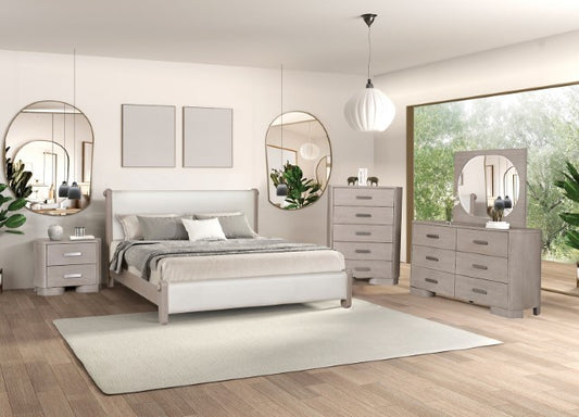 Pocatello Queen Bed - White Oak