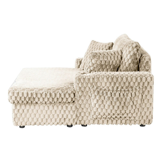 Ferryhill Plush Faux Fur Oversize Chaise Lounge