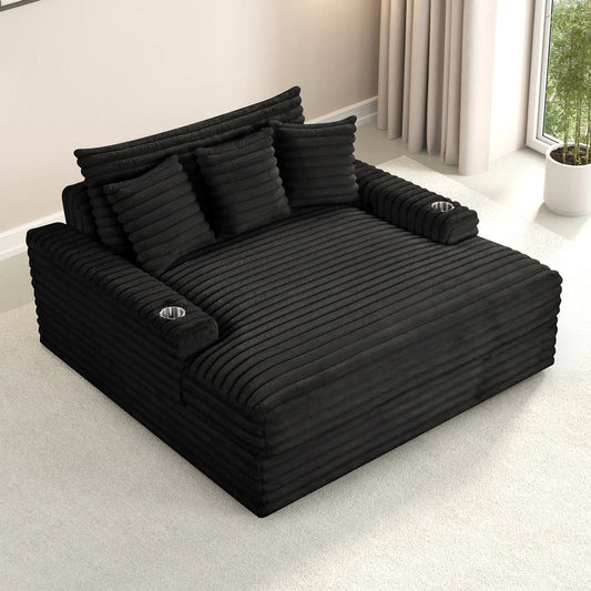 Veyrier Plush Chenille Oversize Chaise Lounge