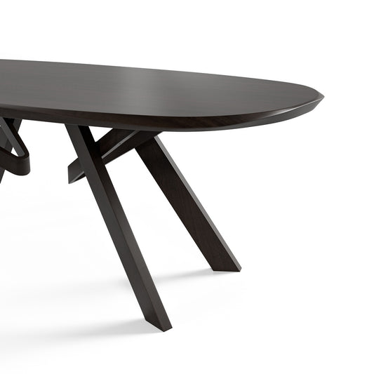 Furniture of America Sargans | Mid-Century Modern Solid Wood Dining Table, Black