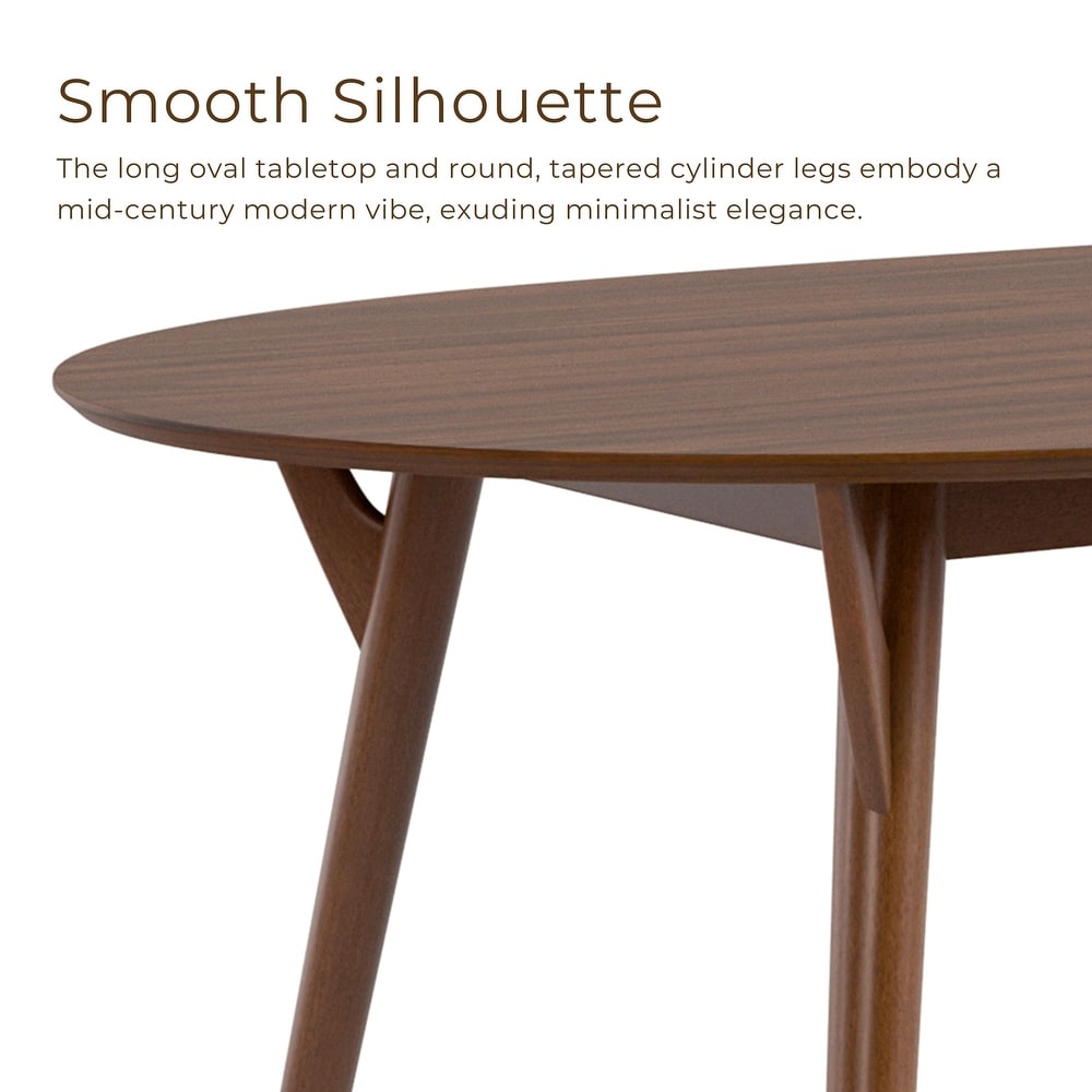 Furniture of America Uzwil | Mid-Century Modern Solid Wood Dining Table, Walnut