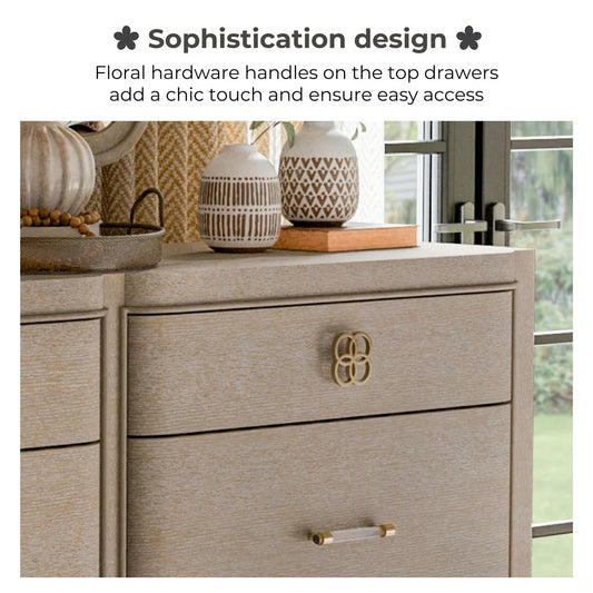 Candra II Transitional Natural Finish Solid Wood 4-Piece Bedroom Set