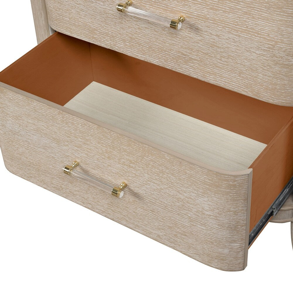 Candra II Transitional Natural Finish Solid Wood 4-Piece Bedroom Set