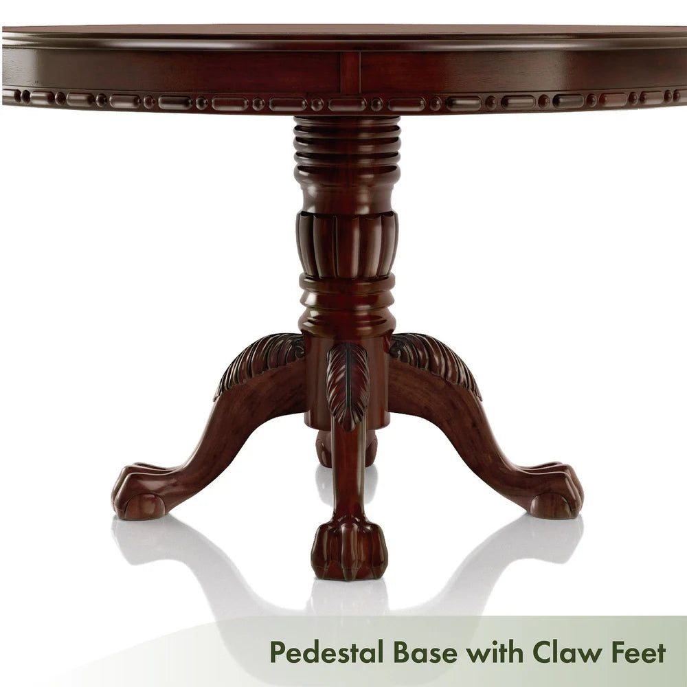 Elana Traditional 48" Round Pedestal Dining Table - Brown Cherry