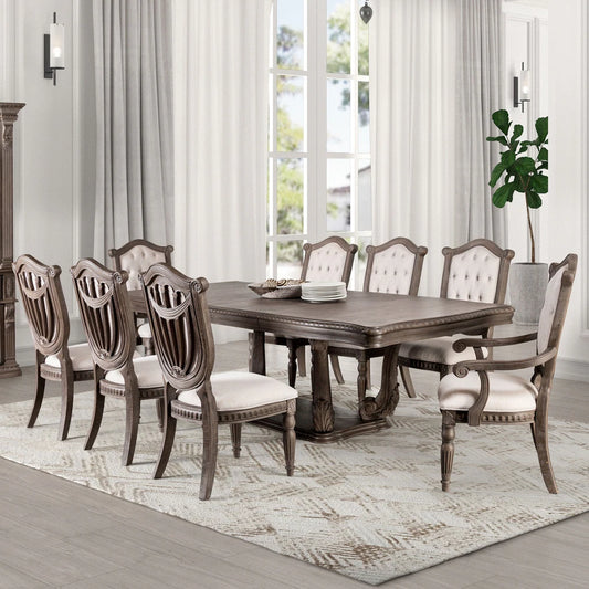 Seven Oaks Rustic 7-Piece Dining Set in Weathered Oak
