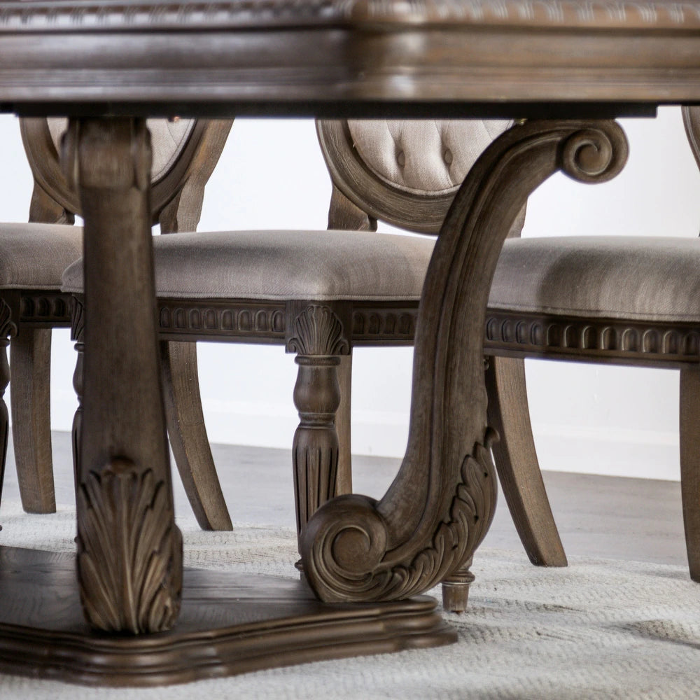 Seven Oaks Rustic 9-Piece Dining Set in Weathered Oak