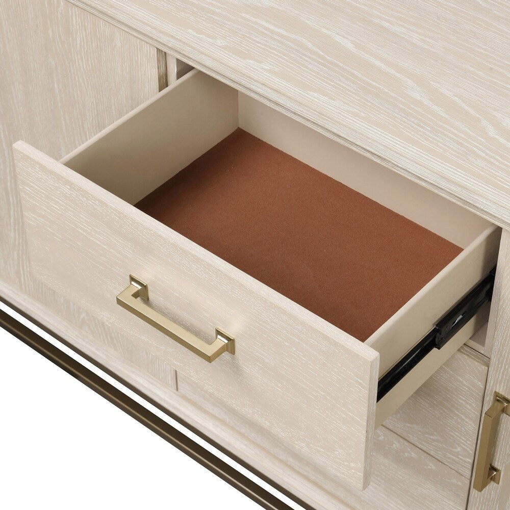 Sandnes Transitional 2-Door, 3-Drawer Dining Server, Light Oak