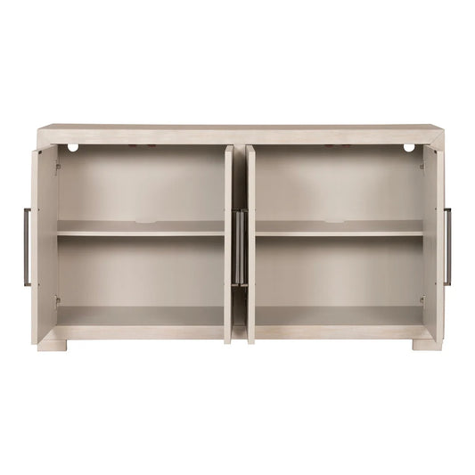 Hatton Cross 4-Door Modern Cabinet with Coffered Panels, Tawny