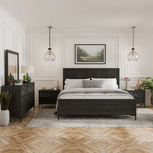 Bashford Modern King Bedroom Collection, Natural Oak or Espresso