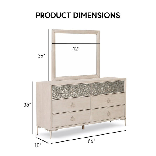 Bashford Modern 6-Drawer Dresser with Dented Steel Door