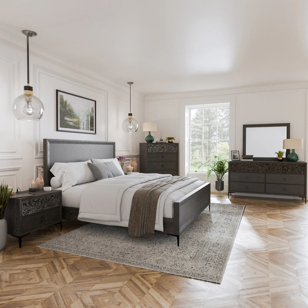 Bashford Modern King Bedroom Collection, Natural Oak or Espresso