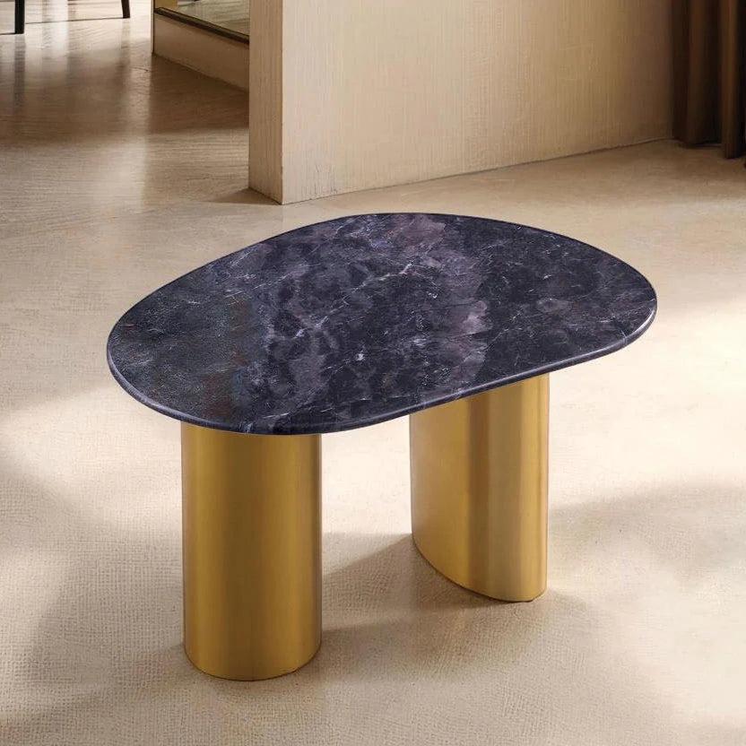 Northwich Contemporary Multi-Color Sintered Stone & Gold Coffee Table