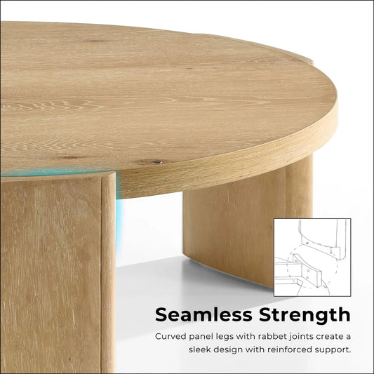 Poltimore Modern Plinth Base Coffee Table, Oak